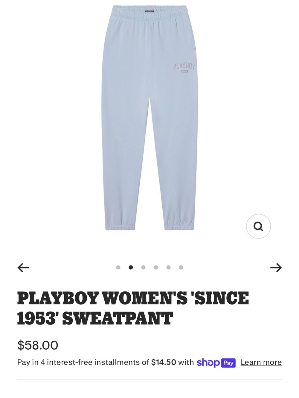 PLAYBOY logo Light Blue Cozy Sweatpants